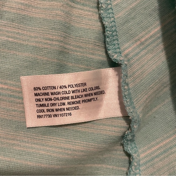 Mint Green/Turquoise and White Striped High-Low Sleeveless Sundress / Sz Small - Picture 5 of 8